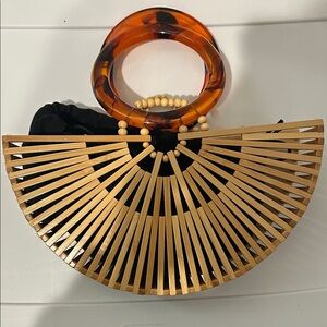 Elegant Bamboo and Resin Handle Women's Bag
